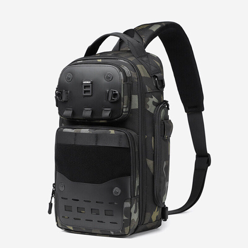 OZUKO Large Capacity Crossbody Bag, Outdoor Tactical Men's Bag Sling Backpack