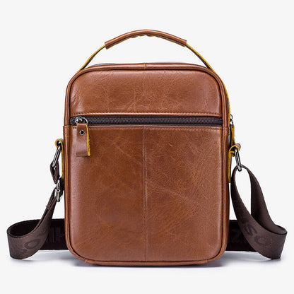 100% Genuine Leather Men's Sling Shoulder/Messenger Bag Business Zipper Handbag