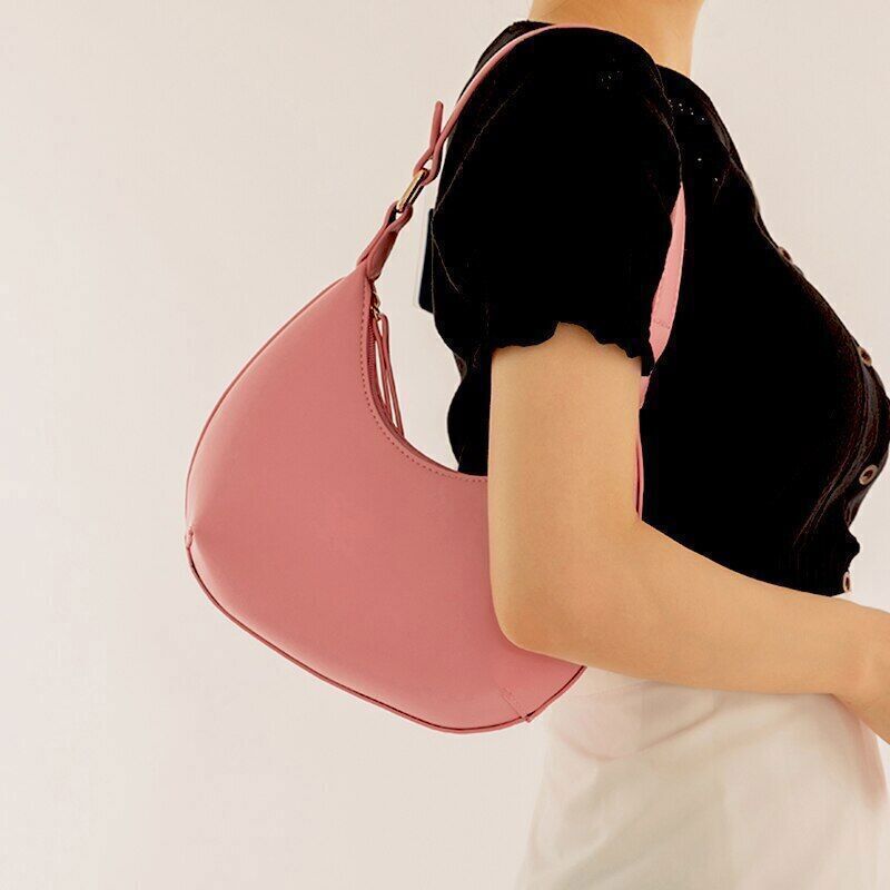 PU Leather Shoulder Bags Handbags Lady Half Moon Purses Women Tote Bags