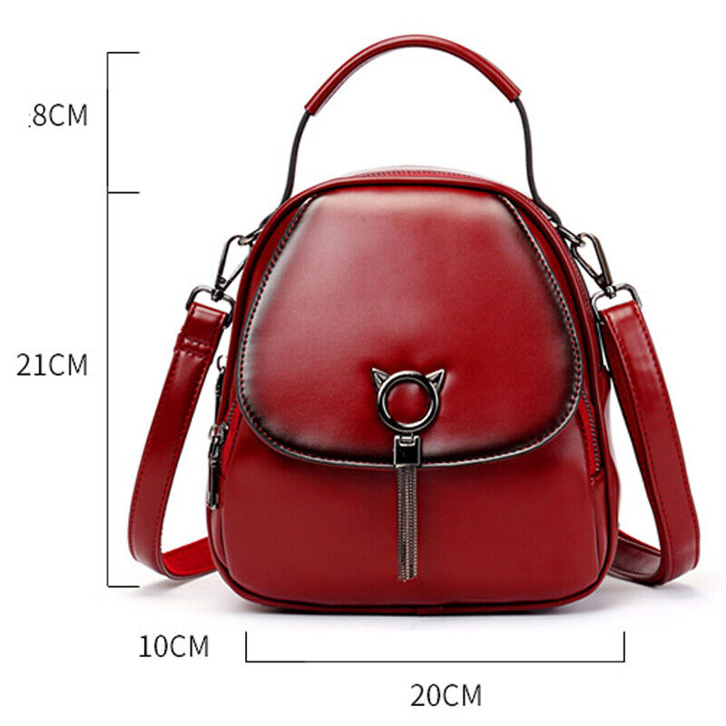 Faux Leather Women's Fashion Small Backpack Mini Cute Shoulder Bag Rucksacks