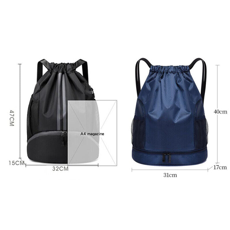 Waterproof Basketball Bag Wet Dry Separation Bags Swimming Drawstring Backpack