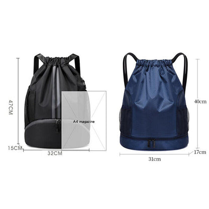 Waterproof Basketball Bag Wet Dry Separation Bags Swimming Drawstring Backpack