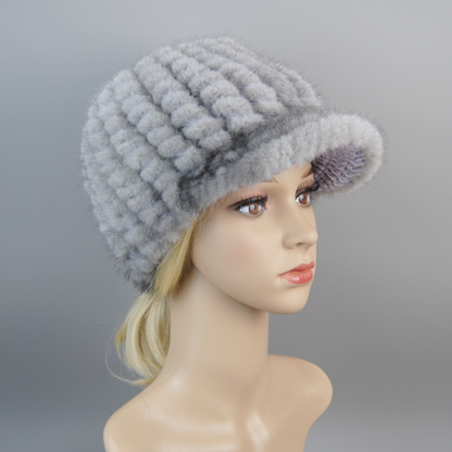 Hot Sale Luxury Women Real Mink Fur Hat Cap New Snow Unisex Mink Fur Beret Hats