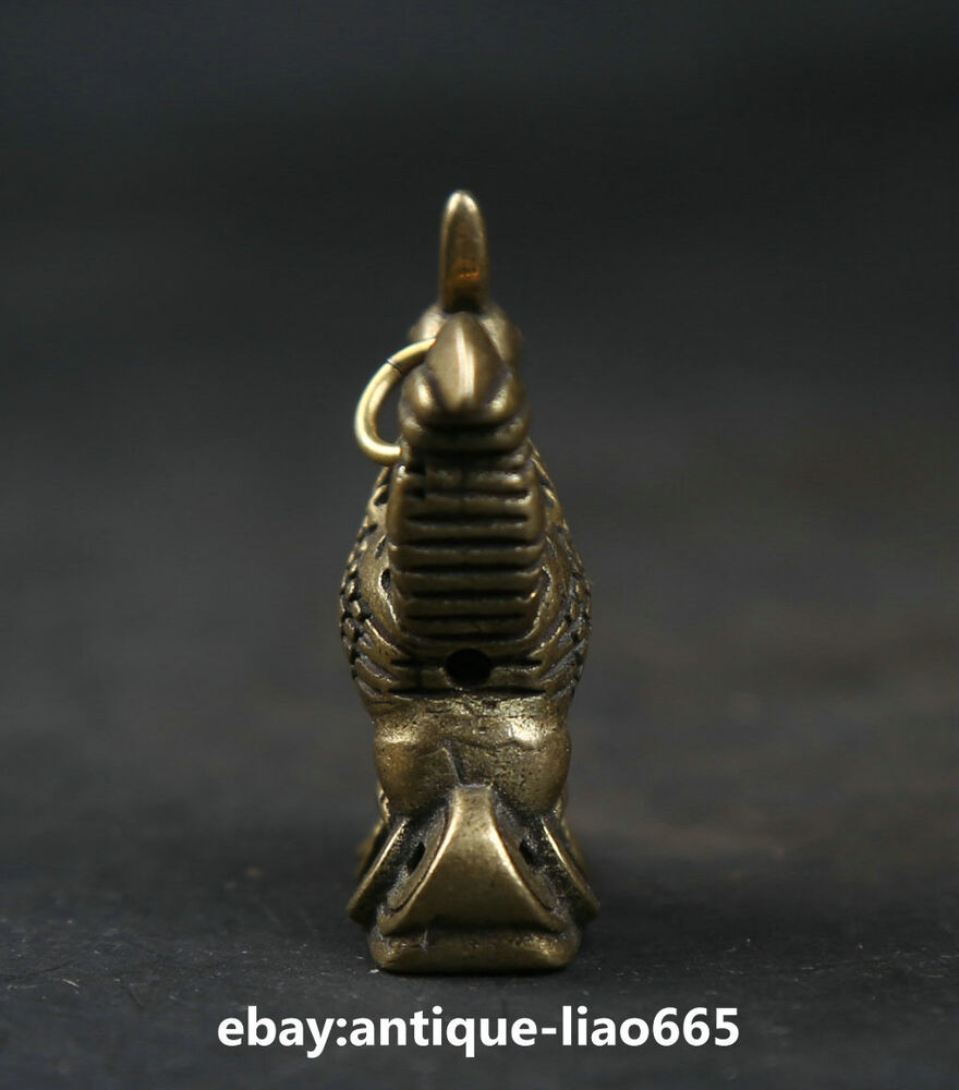 34MM Small Curio Chinese Bronze Zodiac Animal Rooster Cock Money Wealth Pendant
