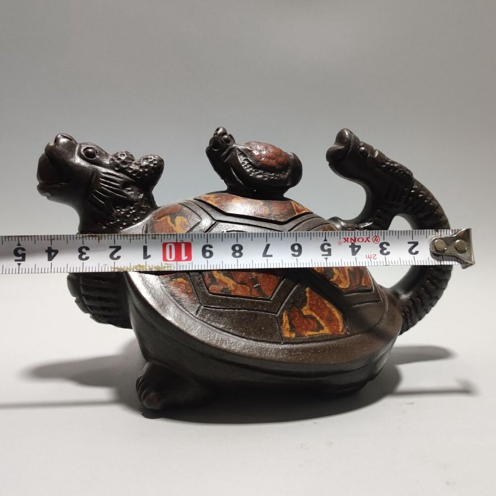 Chinese Yixing Purple Clay Teapot Zisha Ceramic Carving Dragon Turtle Teaware