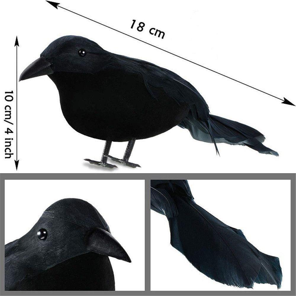 Artificial Crow Realistic Black Birds Props for Garden Home Halloween Decoration