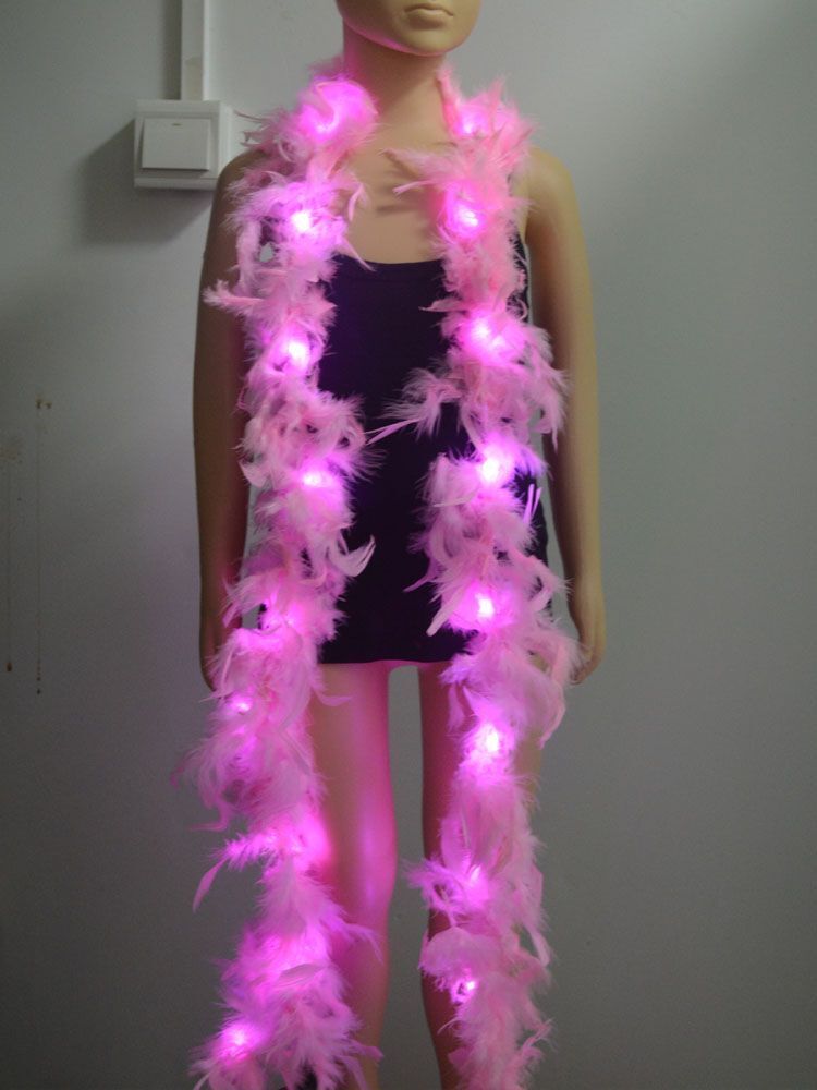 Feather Boa 2M Glowing LED Lights Party Wedding Halloween Costumes Scarf 60g 80g