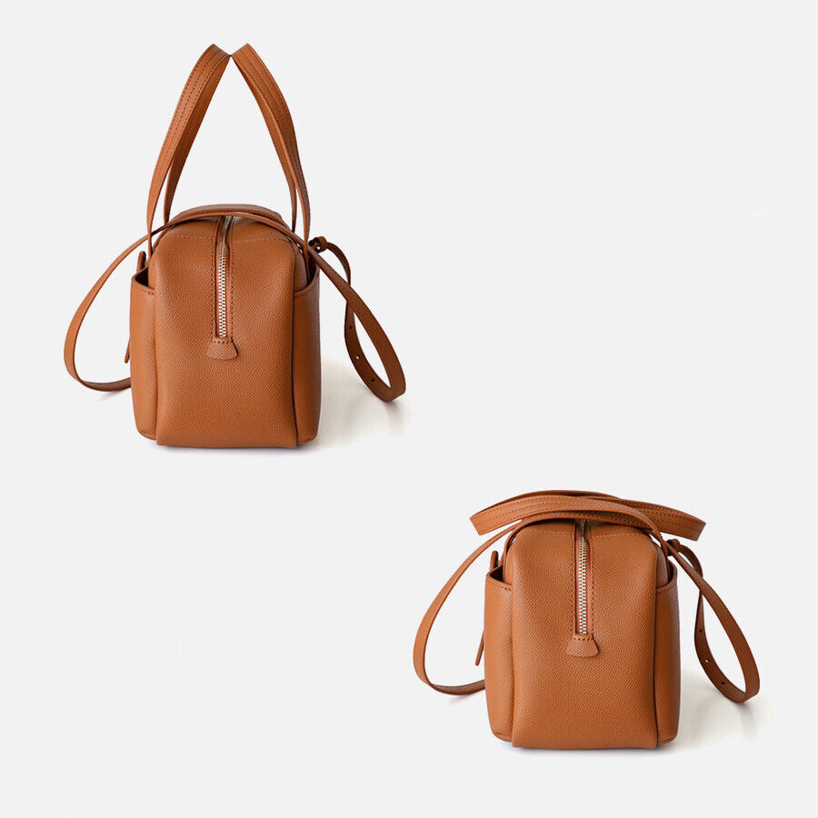 Roomy Leather Handbag Doctor Bag Purse Tote Shoulder Bag w/ Crossbody Strap