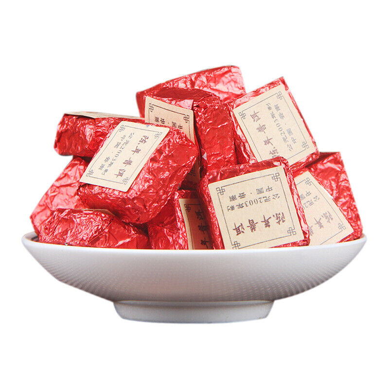 500g Square Brick Cooked Tea Black Tea Top-Grade Small Golden Brick Pu'er Tea