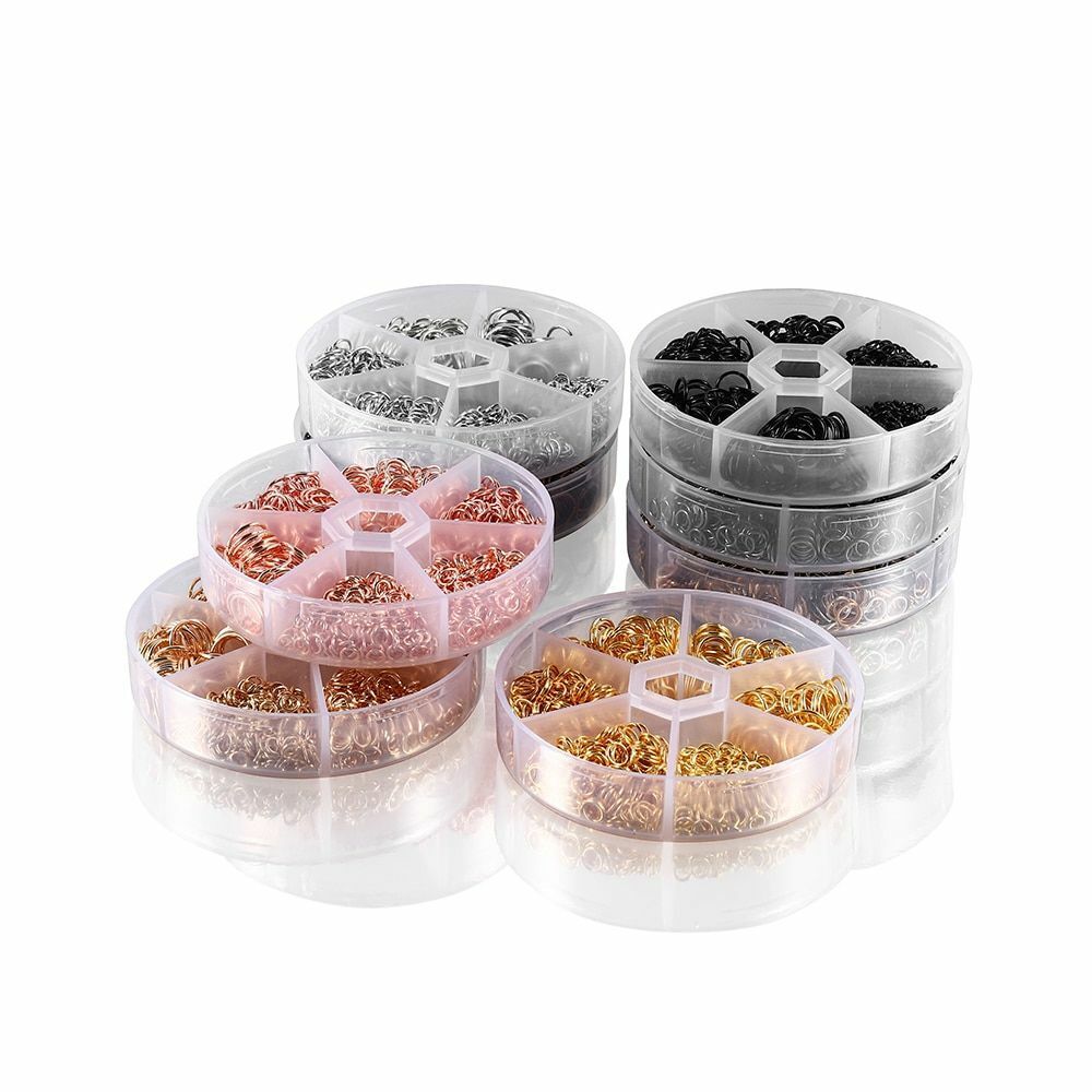 970Pcs/Set Mixed Color Open Jump Ring Split Connector Jewelry Making Kit Finding