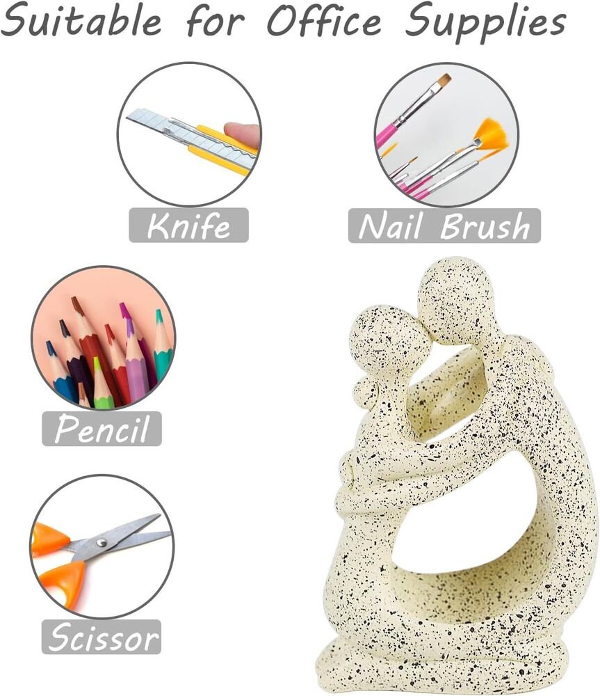Pen Holder for Desk Pencil Organizer Accessories Statue Resin Home Office Decor
