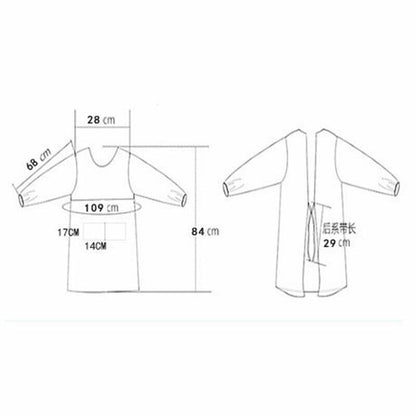 Women Kitchen Apron Long Sleeve Cooking Baking Workwear Bib Polyester 68x46x30cm