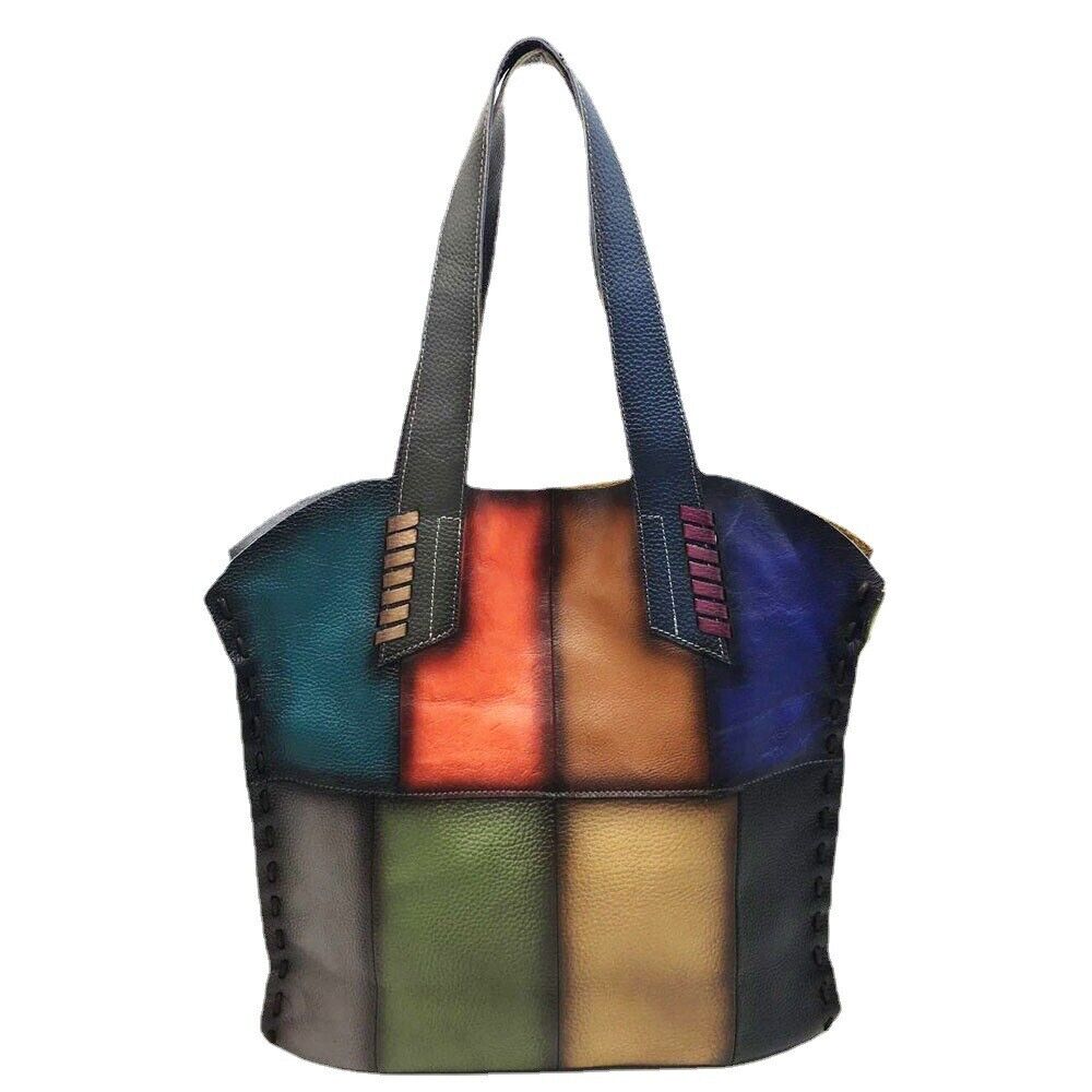 Women's Genuine Leather Multi-color (random) Handbag Satchel Tote Shoulder Bag