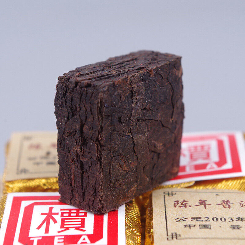 云南 Pu'er Tea Leaves 2003 Aged Small Golden Brick 600g Chen Xiang Mini Tuo Tea