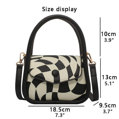 Handbag Women PU Leather Shoulder Bags Ladies Twisted Plaid Printing Flap Bag