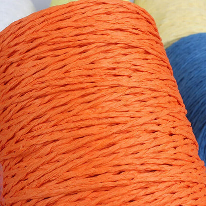 Hand Knitting Yarns 280-300M Natural Raffia Straw Colorful Crochet Threads Rolls
