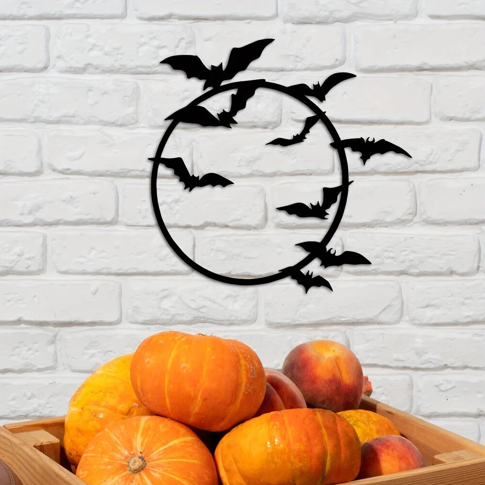 1pc Flying Bats Metal Wall Art,Bats Metal Wall Decor,Bat Metal Sign,Halloween