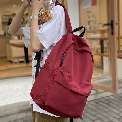 Travel Nylon Red Backpack Student Book Bag Laptop College School Bags 32*14*45CM