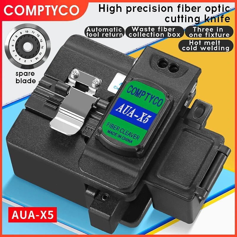 AUA-X5 Optical Fiber Cleaver FTTH Cold Hot Melt Connection Cable Cutting Tools