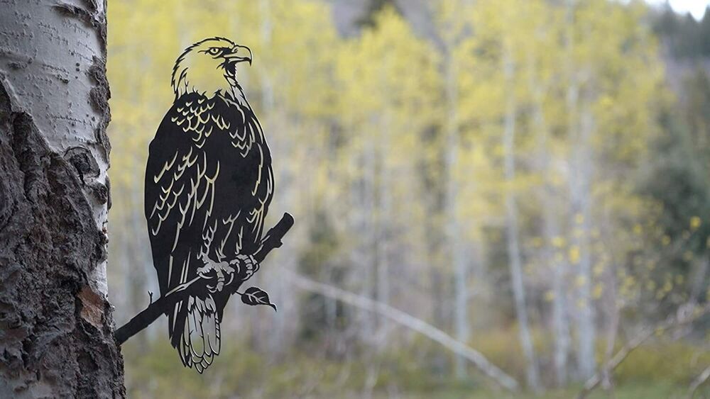 Bald Eagle Decoration | Garden Art | Backyard Art | Tree Art | Silhouette Art