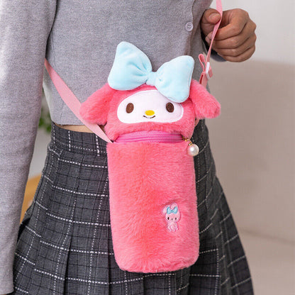 Kuromi My Melody Cinnamoroll Water Bottle Cup Shoulder Bag Pochacco Crossbody