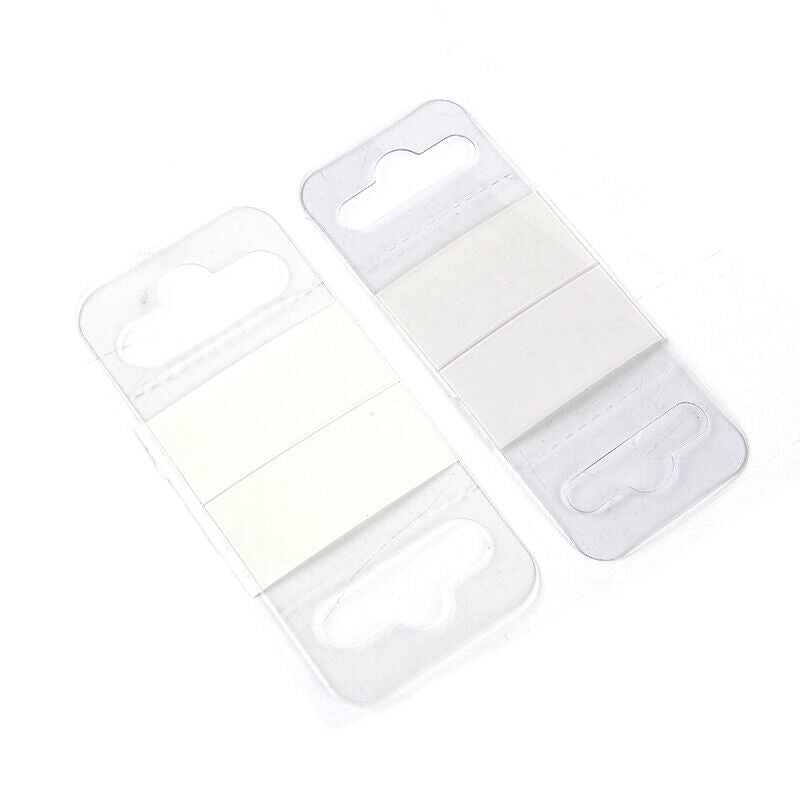100pcs PVC Slot Hole Adhesive Hang Tags Hook Merchandise Box Bag Hangers Displa'