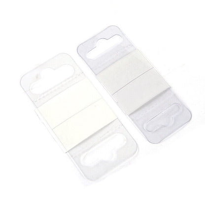 100pcs PVC Slot Hole Adhesive Hang Tags Hook Merchandise Box Bag Hangers Displa'