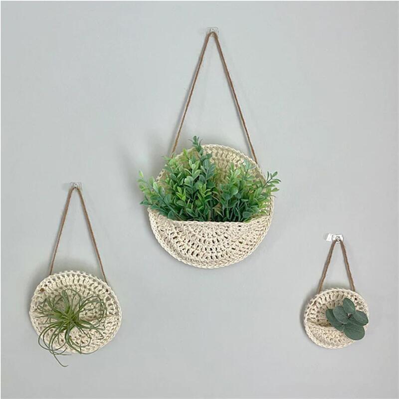 Air Plant Holder Cotton Hand Weaving Multicolor Macrame Bohemian Planter 10-15cm