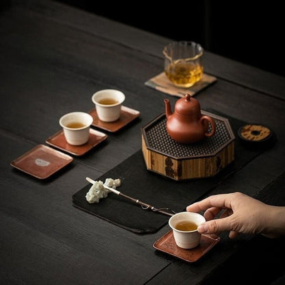 Square Ceramic Tea Coasters|Coffee Coasters|Tea Ceremony Accessories