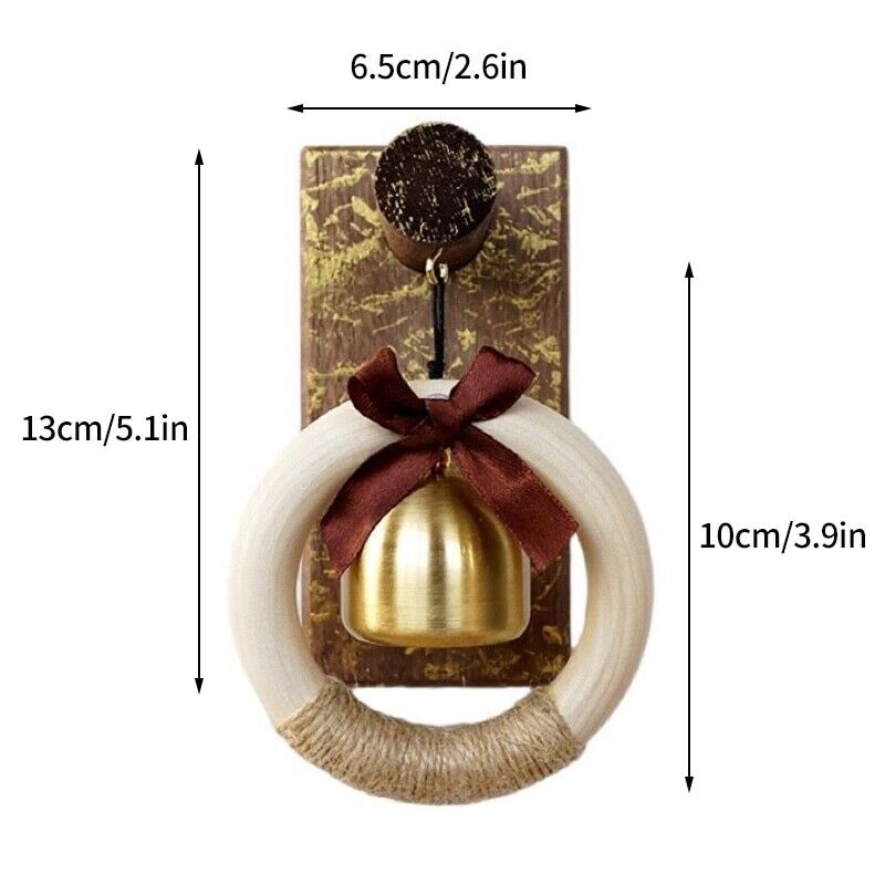 Shopkeepers Bell Japanese Wooden Doorbell Wireless Door Entrance Chimes 13x6.5cm