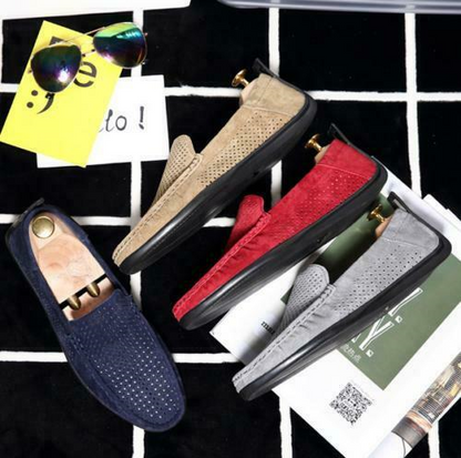 Leather Driving Mens Summer breathable Hollow Out Loafer Slip On Casual Shoes @