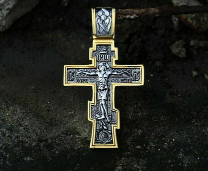 Men Jesus Cross Pendant Chain Necklace Stainless Steel Crucifix Fashion Jewelry