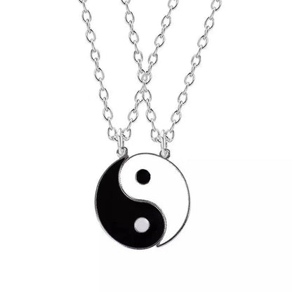 Best Friends Matching Necklace Tai Chi Bagua Yin Yang Pendant Couple Necklace