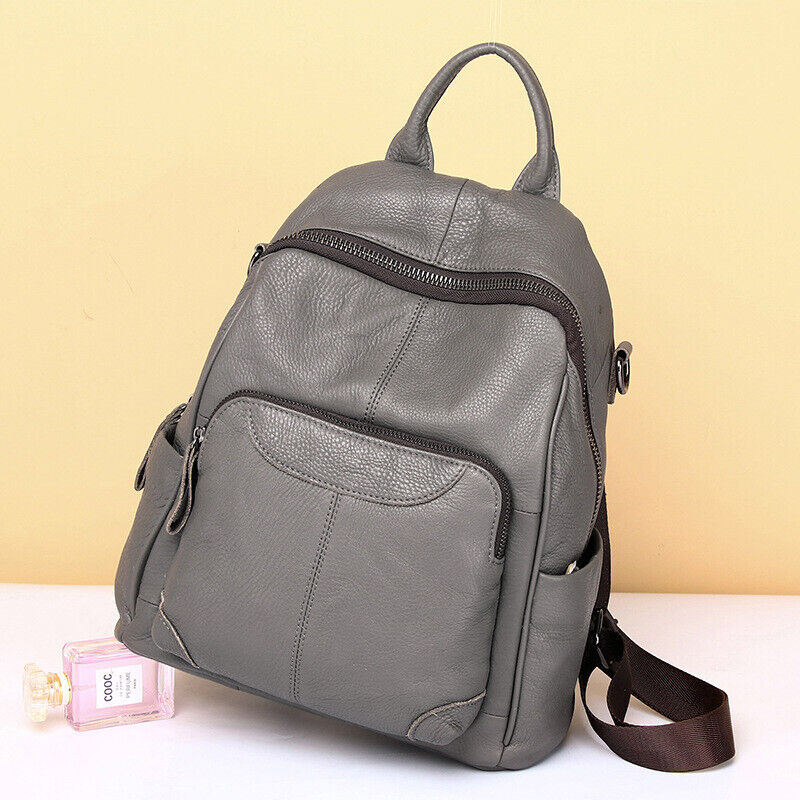 Soft Top Cow Leather Backpack, Women's Leather Travel Bag Crossbody Shoulder Bag