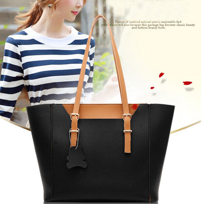 2PCS Women's Ladies Handbag Big Shoulder Messenger Tote Crossbody Bags Purse