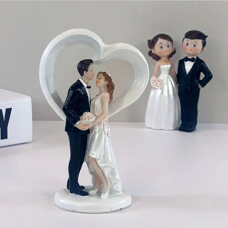 Wedding Cake Topper Resin Bride Groom Figurines Miniatures DIY Crafts Decoration
