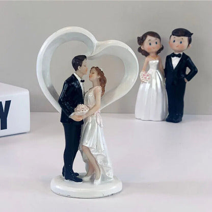 Wedding Cake Topper Resin Bride Groom Figurines Miniatures DIY Crafts Decoration