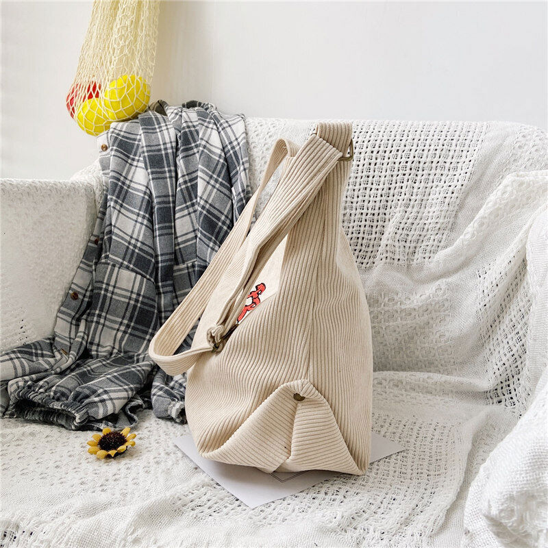 Women Striped Bags Zipper Crossbody & Shoulder Bag Eco Cloth Books Handbags