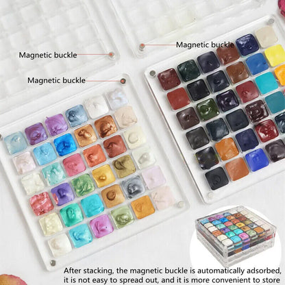 Watercolor Paint Empty Box 16/36 Grid Acrylic Transparent Magnetic Color Palette