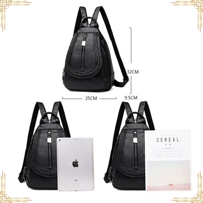 Women Soft LEATHER Backpack Large Handbag Crossbody Travel Bag Female Tote