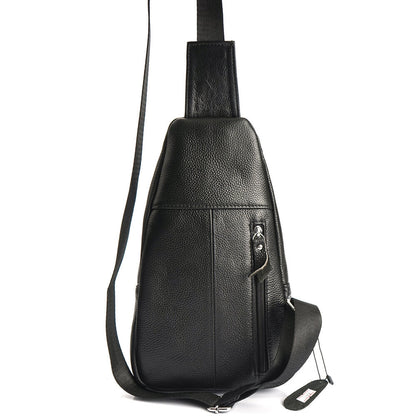 100% Genuine Leather Mens Crocodile Pattern Sling Backpack Crossbody Bag Daypack