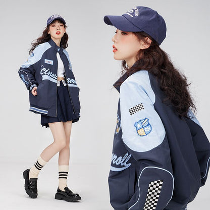 Cinnamonroll Wind Biker Punching Tops Loose Jacket anime overcoat cartoon new