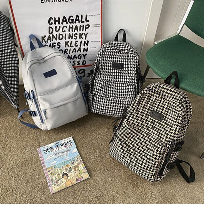 Women's Knit Backpack Ladies School Bag Female College Pattern Backpack