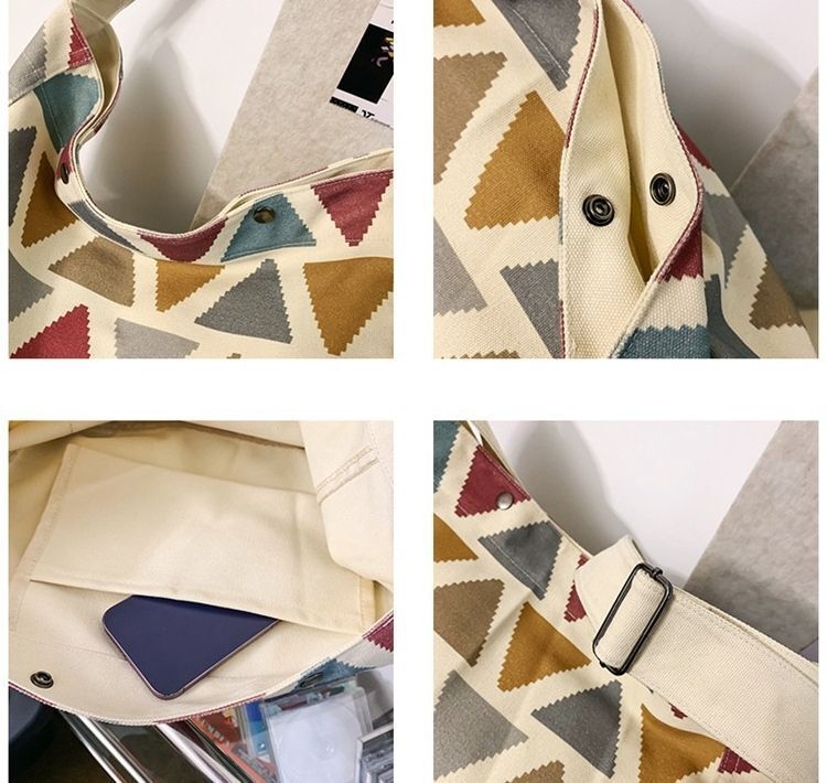 Canvas Big Soft Slouchy Bag Vintage Retro Student Laptop Pouch Crossbody Purse