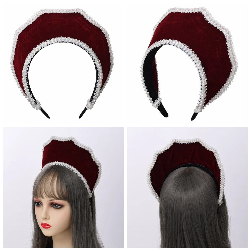 Women Cosplay Headbands Medieval Crown Headpiece Royal French Mary Queen Costume