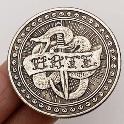 Commemorative Coins Metal Bronze Plated Love Or Hate Prediction Challenge 38x3mm