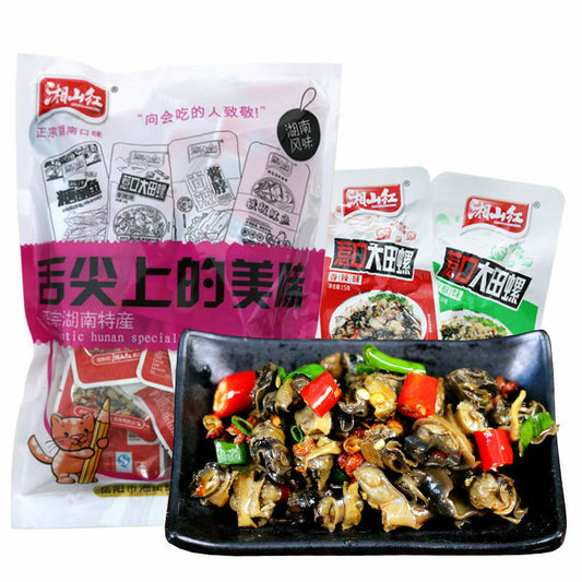 湘山红大田螺肉即食泥螺麻辣螺丝肉 Chinese Food Spicy Snacks River Snail Tianluo 15g*30bags