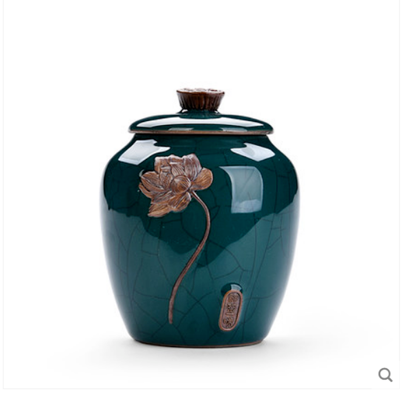 Exquisite Chinese Ceramic Tea Caddy Tea Canister Pot Sugar Coffee Bean Tea Jar