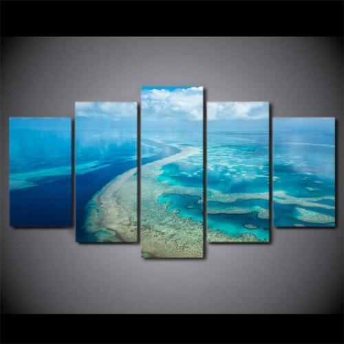 Great Australia Beach Landscape 5 Pieces Canvas Wall Painting Poster Home Decor