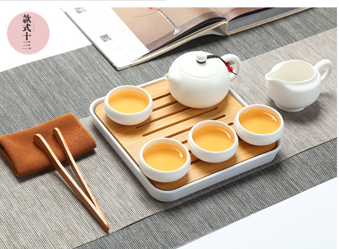 Travel tea set set portable bag ceramic express cup one pot two or four cups sim